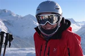 Smiling Skier with Goggles
